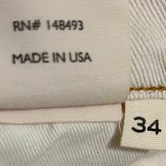 Doen high rise straight leg button fly jeans cream off white size 34 neutral - Picture 9 of 9